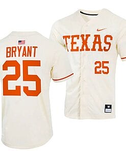 Scott Bryant Jersey Texas Longhorns College Baseball Full-Button Natural #25