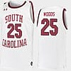 Seventh Woods Jersey South Carolina Gamecocks College Basketball White Replica #25