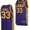 Shaquille O'Neal Jersey LSU Tigers College Basketball Purple #33