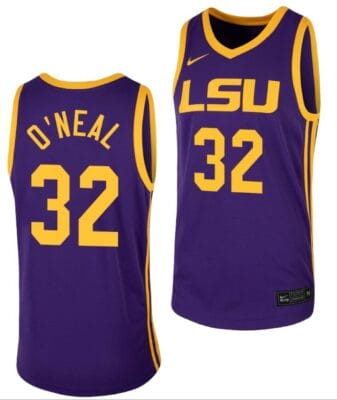 Shareef O'Neal Jersey LSU Tigers College Basketball Purple Replica #32