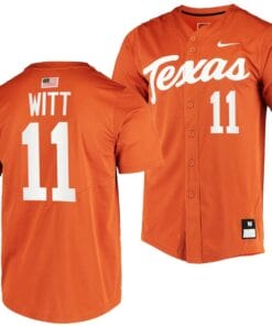 Tanner Witt Jersey Texas Longhorns Baseball NCAA College 2023 MLB Draft Top prospects Orange #11
