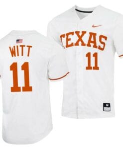 Tanner Witt Jersey Texas Longhorns Baseball NCAA College 2023 MLB Draft Top prospects White #11