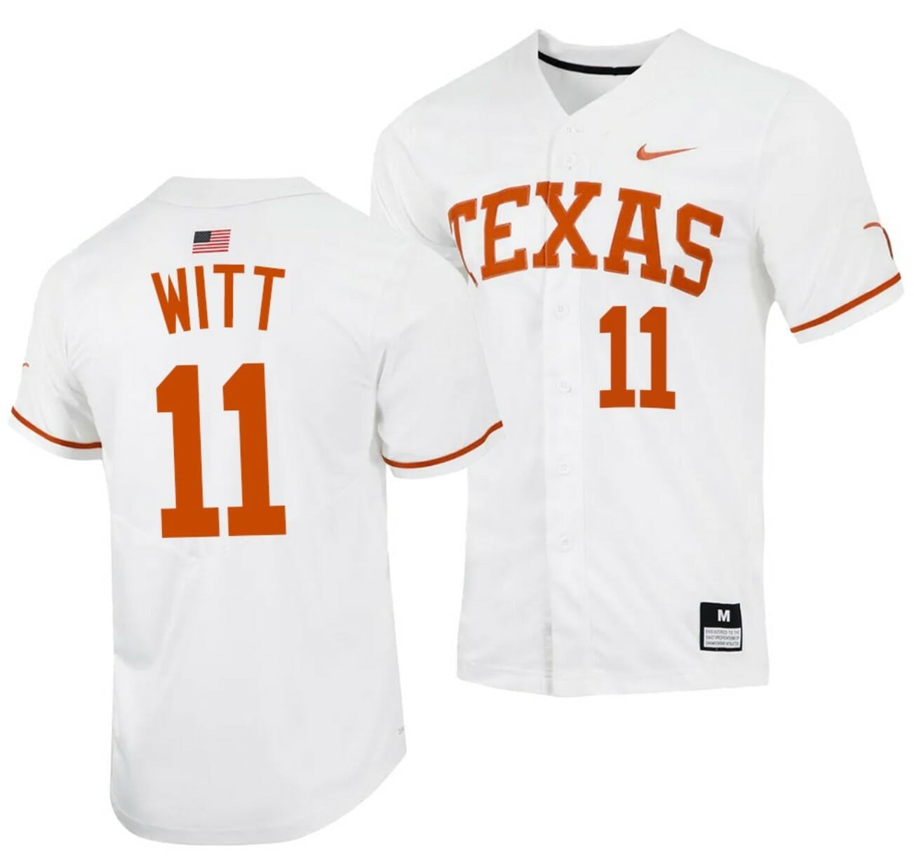 Tanner Witt Jersey Texas Longhorns Baseball NCAA College 2023 MLB Draft Top prospects White #11 1 Tanner Witt Jersey Texas Longhorns Baseball NCAA College 2023 MLB Draft Top prospects White #11