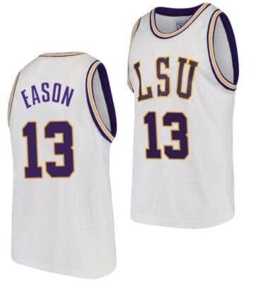 Tari Eason Jersey LSU Tigers College Basketball White #13 10 Tari Eason Jersey LSU Tigers College Basketball White #13