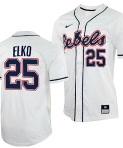 Tim Elko Jersey Ole Miss Rebels College Baseball White #25