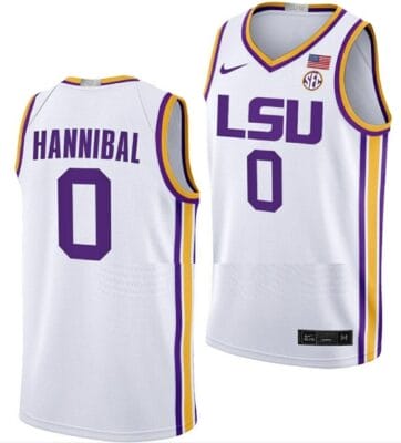 Trae Hannibal Jersey LSU Tigers College Basketball Limited White #0
