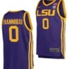 Trae Hannibal Jersey LSU Tigers College Basketball Purple #0