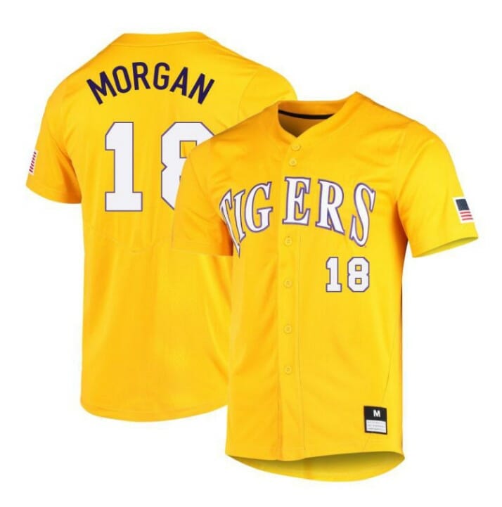 Tre Morgan Jersey LSU Tigers Baseball NCAA College Yellow Alumni #18 1 Tre Morgan Jersey LSU Tigers Baseball NCAA College Yellow Alumni #18