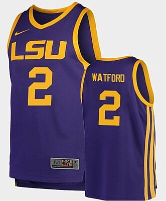 Trendon Watford Jersey LSU Tigers College Basketball Purple Replica #2 10 Trendon Watford Jersey LSU Tigers College Basketball Purple Replica #2