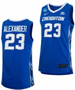 Trey Alexander Jersey Creighton Bluejays College Basketball 2023 NCAA March Madness Blue #23