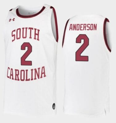 Trey Anderson Jersey South Carolina Gamecocks College Basketball White Replica #2