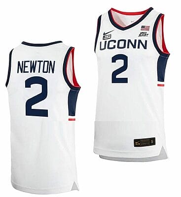 Tristen Newton Jersey UConn Huskies College Basketball White Replica #2