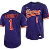 Tyler Corbitt Jersey Clemson Tigers College Baseball Purple Full-Button #1