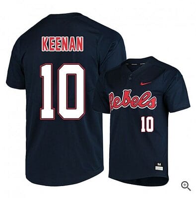 Tyler Keenan Jersey Ole Miss Rebels Baseball NCAA College Black Alumni #10 6 Tyler Keenan Jersey Ole Miss Rebels Baseball NCAA College Black Alumni #10