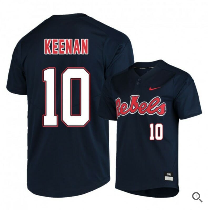Tyler Keenan Jersey Ole Miss Rebels Baseball NCAA College Black Alumni #10 1 Tyler Keenan Jersey Ole Miss Rebels Baseball NCAA College Black Alumni #10