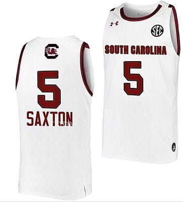 Victaria Saxton Jersey South Carolina Gamecocks College Basketball White #5 8 Victaria Saxton Jersey South Carolina Gamecocks College Basketball White #5