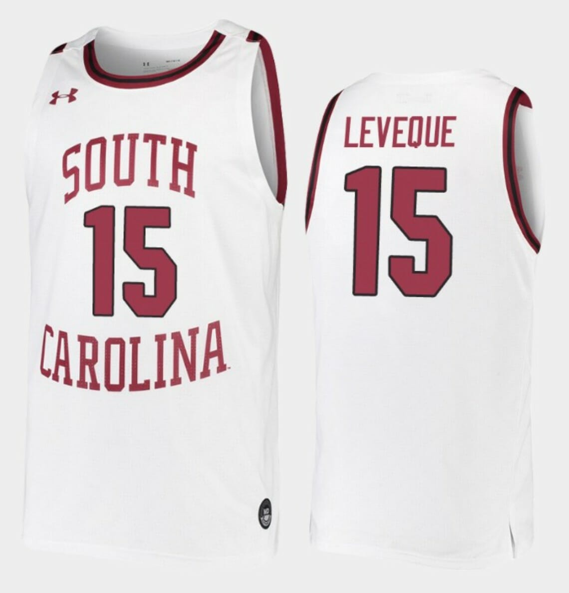 Wildens Leveque Jersey South Carolina Gamecocks College Basketball White Replica #15 8 Wildens Leveque Jersey South Carolina Gamecocks College Basketball White Replica #15