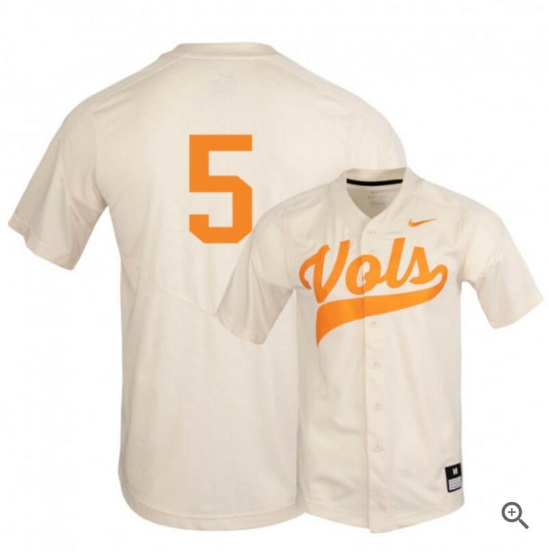 Zach Daniels Jersey Tennessee Volunteers Baseball NCAA College Elite White #5 1 Zach Daniels Jersey Tennessee Volunteers Baseball NCAA College Elite White #5