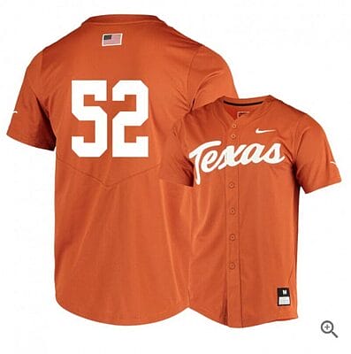 Zach Zubia Jersey Texas Longhorns Baseball NCAA College Elite Orange Alumni #52