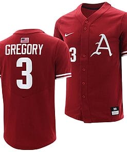 Zack Gregory Jersey Arkansas Razorbacks College Baseball Cardinal #3