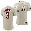 Zack Gregory Jersey Arkansas Razorbacks College Baseball Full-Button Natural #3 2 Zack Gregory Jersey Arkansas Razorbacks College Baseball Full-Button Natural #3