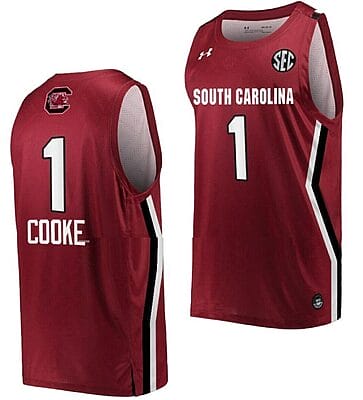 Zia Cooke Jersey South Carolina Gamecocks College Basketball Wine #1