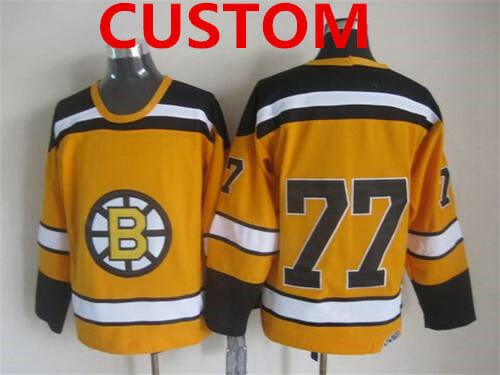 Custom Boston Bruins Jersey Name And Number 1959-60 CCM Vintage Throwback Yellow