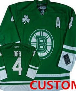 Custom Boston Bruins Jersey Name And Number St. Patrick's Day Green