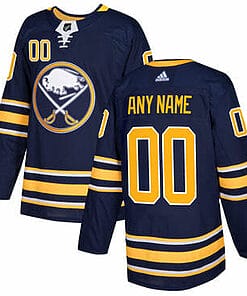 Custom Buffalo Sabres Jersey Name And Number 2017-2018 Navy Yellow Home NHL