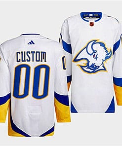Custom Buffalo Sabres Jersey Name And Number 2022-23 Reverse Retro White