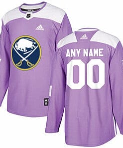 Custom Buffalo Sabres Jersey Name And Number Purple Pink Hockey Fights Cancer Practice