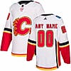 Custom Calgary Flames Jersey Name And Number 2017-2018 White Hockey Home NHL