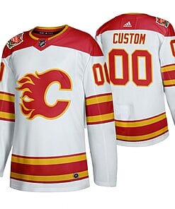 Custom Calgary Flames Jersey Name And Number 2019 Heritage Classic White