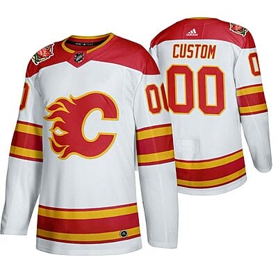 Custom Calgary Flames Jersey Name And Number 2019 Heritage Classic White