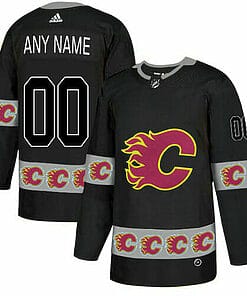 Custom Calgary Flames Jersey Name And Number Black Team Logos Fashion