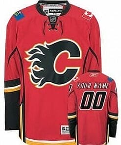 Custom Calgary Flames Jersey Name And Number Red