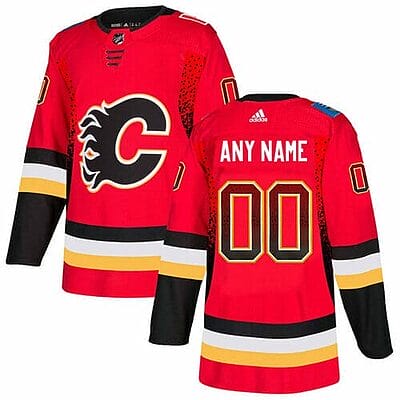 Custom Calgary Flames Jersey Name And Number Red Drift Fashion
