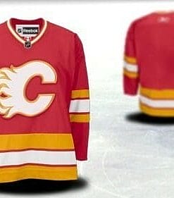 Custom Calgary Flames Jersey Name And Number Red Third