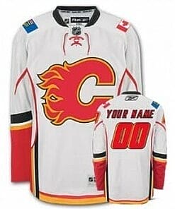 Custom Calgary Flames Jersey Name And Number White