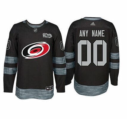 Custom Carolina Hurricanes Jersey Name And Number 1917-2017 Black 100th Anniversary NHL