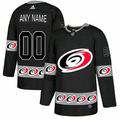 Custom Carolina Hurricanes Jersey Name And Number Black Team Logos Fashion
