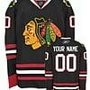 Custom Chicago Blackhawks Jersey Name And Number Black