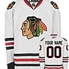 Custom Chicago Blackhawks Jersey Name And Number White 1