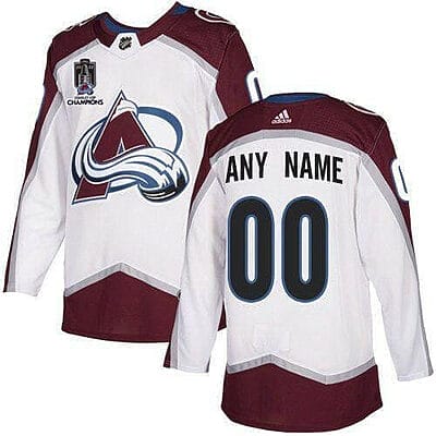 Custom Colorado Avalanche Jersey Name And Number 2022 White Stanley Cup Champions Patch 2