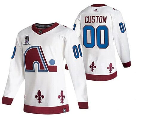 Custom Colorado Avalanche Jersey Name And Number 2022 White Stanley Cup Champions Patch