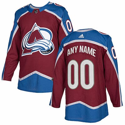 Custom Colorado Avalanche Jersey Name And Number Burgundy Home NHL