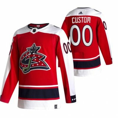 Custom Columbus Blue Jersey Name And Number 2020-21 Red Alternate Player NHL