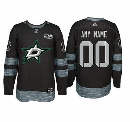Custom Dallas Stars Jersey Name And Number 1917-2017 Black 100th Anniversary NHL