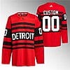 Custom Detroit Red Wings Jersey Name And Number 2022-23 Red Reverse Retro