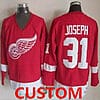 Custom Detroit Red Wings Jersey Name And Number Red CCM Throwback NHL